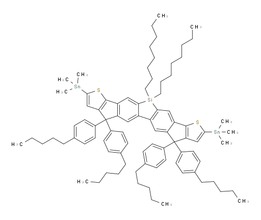 7,12-Dihydro-12,12-dioctyl-4,4,7,7-tetrakis(4-pentylphenyl)-2,9-bis(trimethylstannyl)-4H-silolo[3′′,2′′:5,6;4′′,5′′:5′,6′]diindeno[1,2-b:1′,2′-b′]dithiophene