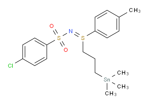 4-Chloro-N-[(4-methylphenyl)[3-(trimethylstannyl)propyl]-λ4-sulfanylidene]benzenesulfonamide