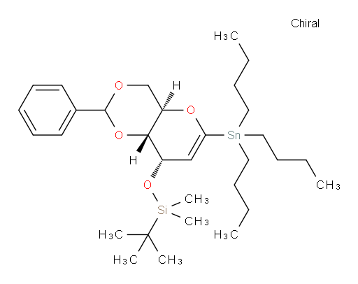 tert-butyldimethyl(((4aR,8S,8aR)-2-phenyl-6-(tributylstannyl)-4,4a,8,8a-tetrahydropyrano[3,2-d][1,3]dioxin-8-yl)oxy)silane