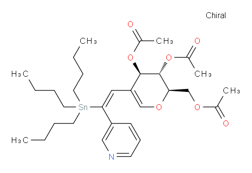 (2R,3S,4R)-2-(acetoxymethyl)-5-((E)-2-(pyridin-3-yl)-2-(tributylstannyl)vinyl)-3,4-dihydro-2H-pyran-3,4-diyl diacetate