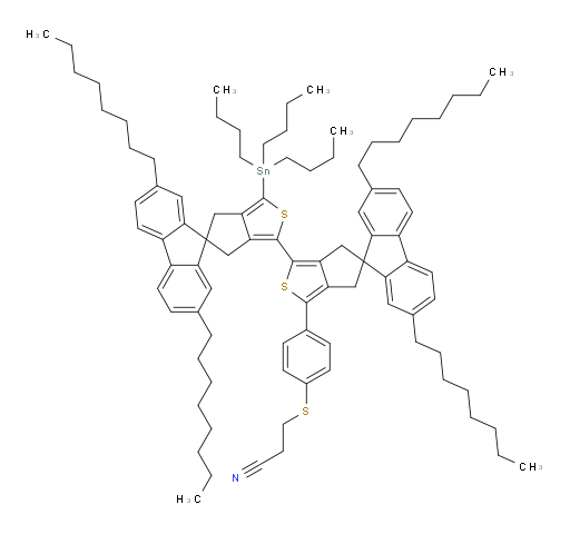 3-[[4-[2′,2′,7′,7′-Tetraoctyl-3′-(tributylstannyl)[1,1′-bispiro[4H-cyclopenta[c]thiophene-5(6H),9′-[9H]fluoren]]-3-yl]phenyl]thio]propanenitrile