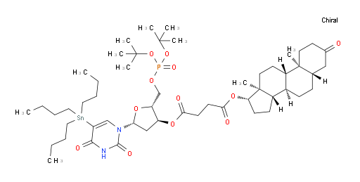 (2R,3S,5R)-2-(((di-tert-butoxyphosphoryl)oxy)methyl)-5-(2,4-dioxo-5-(tributylstannyl)-3,4-dihydropyrimidin-1(2H)-yl)tetrahydrofuran-3-yl ((5S,8R,9S,10S,13S,14S,17S)-10,13-dimethyl-3-oxohexadecahydro-1H-cyclopenta[a]phenanthren-17-yl) succinate
