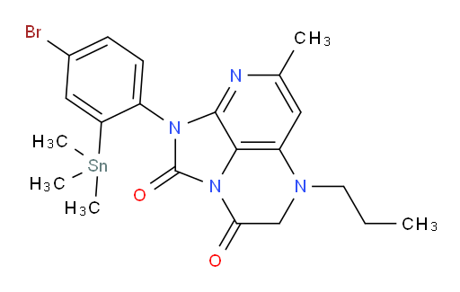 1-(4-bromo-2-(trimethylstannyl)phenyl)-7-methyl-5-propyl-4,5-dihydro-1H-1,2a,5,8-tetraazaacenaphthylene-2,3-dione