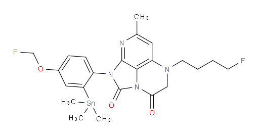 5-(4-fluorobutyl)-1-(4-(fluoromethoxy)-2-(trimethylstannyl)phenyl)-7-methyl-4,5-dihydro-1H-1,2a,5,8-tetraazaacenaphthylene-2,3-dione