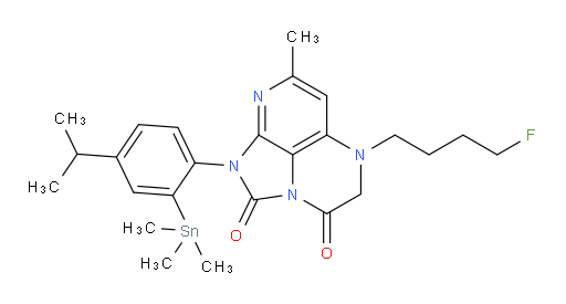 5-(4-fluorobutyl)-1-(4-isopropyl-2-(trimethylstannyl)phenyl)-7-methyl-4,5-dihydro-1H-1,2a,5,8-tetraazaacenaphthylene-2,3-dione