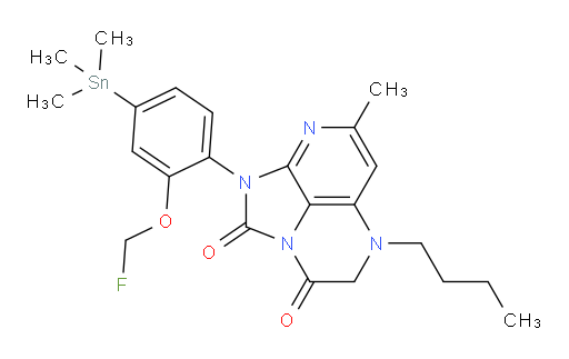 5-butyl-1-(2-(fluoromethoxy)-4-(trimethylstannyl)phenyl)-7-methyl-4,5-dihydro-1H-1,2a,5,8-tetraazaacenaphthylene-2,3-dione