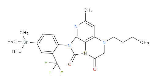 5-butyl-7-methyl-1-(2-(trifluoromethyl)-4-(trimethylstannyl)phenyl)-4,5-dihydro-1H-1,2a,5,8-tetraazaacenaphthylene-2,3-dione