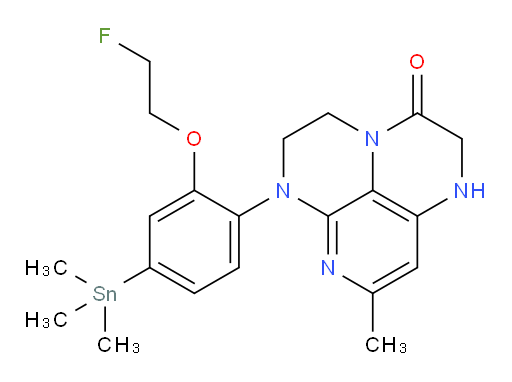 6-(2-(2-fluoroethoxy)-4-(trimethylstannyl)phenyl)-8-methyl-1,2,5,6-tetrahydro-1,3a,6,7-tetraazaphenalen-3(4H)-one