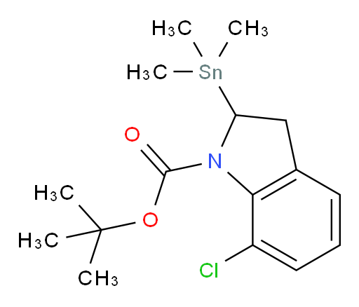 叔丁基 7-氯-2-(三甲基锡基)吲哚啉-1-甲酸酯