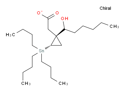 2-((1R,2S)-1-(1-羟基己基)-2-(三丁基锡基)环丙基)乙酸酯