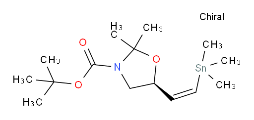 (S,Z)-叔丁基 2,2-二甲基-5-(2-(三甲基锡基)乙烯基)噁唑烷-3-甲酸酯