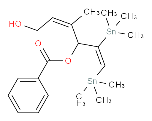 (1E,4Z)-6-羟基-4-甲基-1,2-双(三甲基锡基)六-1,4-二烯-3-基 苯甲酸酯