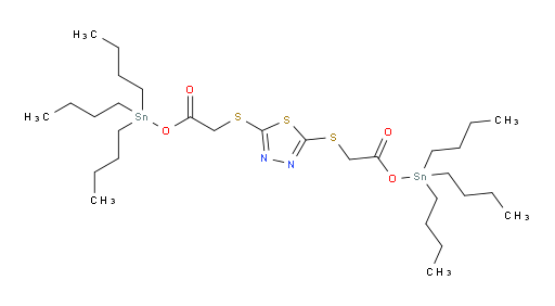 bis(tributylstannyl) 2,2'-((1,3,4-thiadiazole-2,5-diyl)bis(sulfanediyl))diacetate