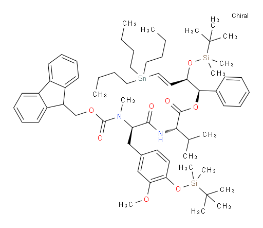 (S)-(1R,2R,E)-2-((tert-butyldimethylsilyl)oxy)-1-phenyl-4-(tributylstannyl)but-3-en-1-yl 2-((R)-2-((((9H-fluoren-9-yl)methoxy)carbonyl)(methyl)amino)-3-(4-((tert-butyldimethylsilyl)oxy)-3-methoxyphenyl)propanamido)-3-methylbutanoate