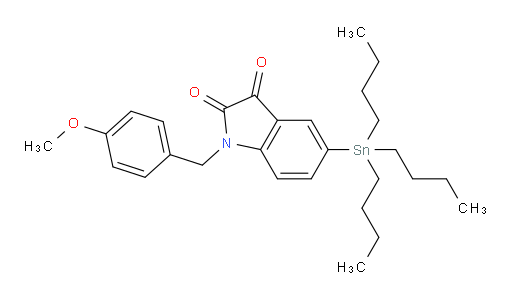 1-(4-甲氧基苄基)-5-(三丁基锡基)吲哚啉-2,3-二酮