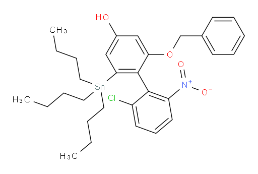 2-(苄氧基)-2'-氯-6'-硝基-6-(三丁基锡基)-[1,1'-联苯]-4-醇