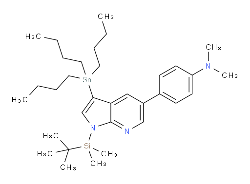 4-(1-(叔丁基二甲基硅烷基)-3-(三丁基锡基)-1H-吡咯并[2,3-b]吡啶-5-基)-N,N-二甲基苯胺