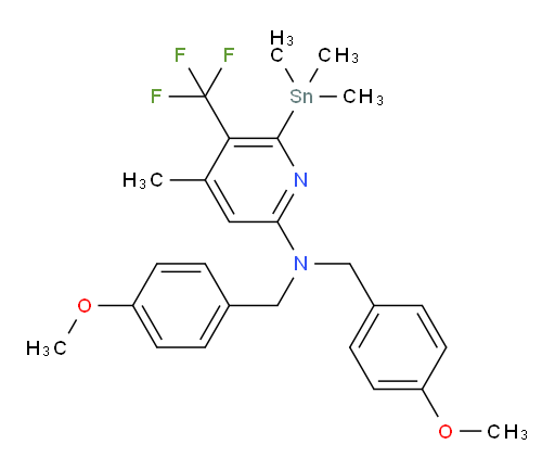 N,N-bis(4-methoxybenzyl)-4-methyl-5-(trifluoromethyl)-6-(trimethylstannyl)pyridin-2-amine