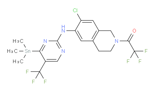 1-(7-chloro-6-((5-(trifluoromethyl)-4-(trimethylstannyl)pyrimidin-2-yl)amino)-3,4-dihydroisoquinolin-2(1H)-yl)-2,2,2-trifluoroethanone
