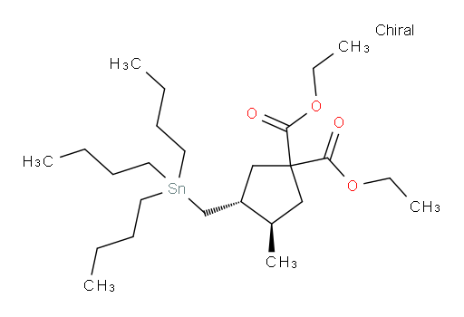 (3R,4R)-二乙基 3-甲基-4-((三丁基锡基)甲基)环戊烷-1,1-二甲酸酯