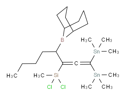 (4-(9-bora双环[3.3.1]壬-9-基)-1,1-双(三甲基锡基)辛-1,2-二烯-3-基)二氯(甲基)硅烷