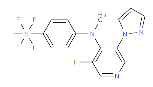4-((3-fluoro-5-(1H-pyrazol-1-yl)pyridin-4-yl)(methyl)amino)(pentafluoromercapto)benzene