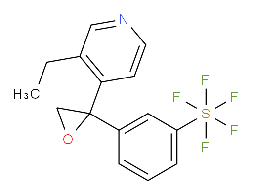 3-(2-(3-ethylpyridin-4-yl)oxiran-2-yl)(pentafluoromercapto)benzene