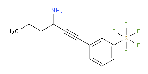 3-(3-aminohex-1-yn-1-yl)(pentafluoromercapto)benzene