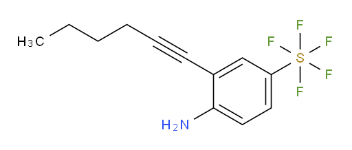 4-amino-3-(hex-1-yn-1-yl)(pentafluoromercapto)benzene