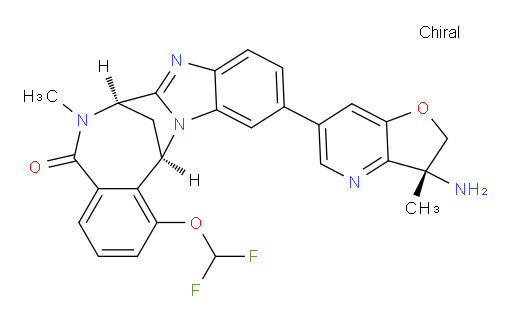 (7R,14R)-11-[(3R)-3-amino-2,3-dihydro-3-methyl-furo[3,2-b]pyridin-6-yl]-1-(difluoromethoxy)-6,7-dihydro-6-methyl-7,14-Methanobenzimidazo[1,2-b][2,5]benzodiazocin-5(14H)--one