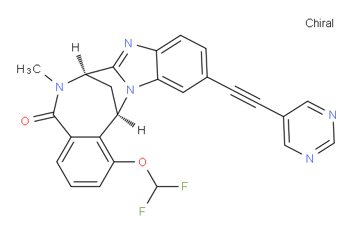 (7R,14R)-1-(difluoromethoxy)-6,7-dihydro-6-methyl-11-[2-(Pyrimidin-5-yl)ethynyl]-7,14-Methanobenzimidazo[1,2-b][2,5]benzodiazocin-5(14H)--one