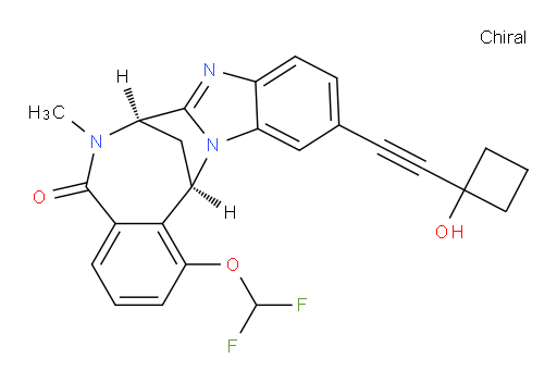 (7R,14R)-1-(difluoromethoxy)-6,7-dihydro-11-[2-(1-hydroxy-cyclobutyl)ethynyl]-6-methyl-7,14-Methanobenzimidazo[1,2-b][2,5]benzodiazocin-5(14H)--one