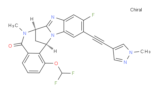 (7R,14R)-1-(difluoromethoxy)-10-fluoro-6,7-dihydro-6-methyl-11-[2-(1-methyl-1H-pyrazol-4-yl)ethynyl]-7,14-Methanobenzimidazo[1,2-b][2,5]benzodiazocin-5(14H)--one