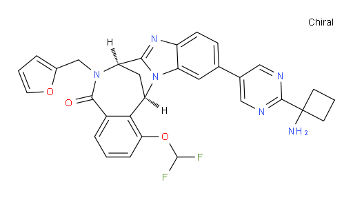 (7R,14R)-11-(2-(1-aminocyclobutyl)pyrimidin-5-yl)-1-(difluoromethoxy)-6-(furan-2-ylmethyl)-6,7-dihydro-7,14-methanobenzo[f]benzo[4,5]imidazo[1,2-a][1,4]diazocin-5(14H)-one