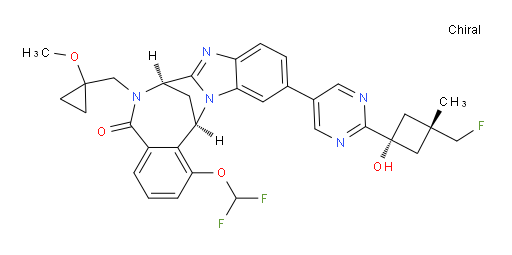 (7R,14R)-1-(difluoromethoxy)-11-(2-((1s,3S)-3-(fluoromethyl)-1-hydroxy-3-methylcyclobutyl)pyrimidin-5-yl)-6-((1-methoxycyclopropyl)methyl)-6,7-dihydro-7,14-methanobenzo[f]benzo[4,5]imidazo[1,2-a][1,4]diazocin-5(14H)-one
