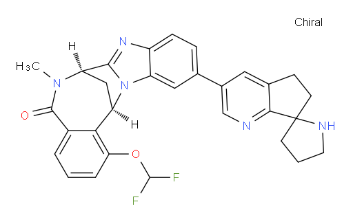 (7R,14R)-1-(difluoromethoxy)-11-(5,6-dihydrospiro[cyclopenta[b]pyridine-7,2'-pyrrolidin]-3-yl)-6-methyl-6,7-dihydro-7,14-methanobenzo[f]benzo[4,5]imidazo[1,2-a][1,4]diazocin-5(14H)-one