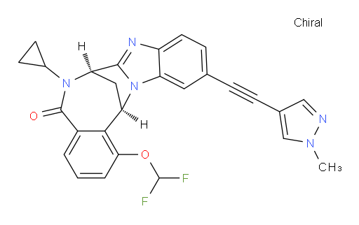 (7R,14R)-6-cyclopropyl-1-(difluoromethoxy)-6,7-dihydro-11-[2-(1-methyl-1H-pyrazol-4-yl)ethynyl]-7,14-Methanobenzimidazo[1,2-b][2,5]benzodiazocin-5(14H)--one