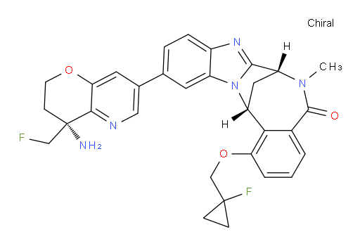 (7R,14R)-11-[(4R)-4-amino-4-(fluoromethyl)-3,4-dihydro-2H-pyrano[3,2-b]pyridin-7-yl]-1-[(1-fluoro-cyclopropyl)methoxy]-6,7-dihydro-6-methyl-7,14-Methanobenzimidazo[1,2-b][2,5]benzodiazocin-5(14H)--one