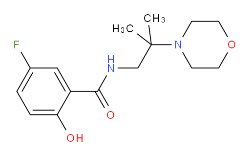 5-fluoro-2-hydroxy-N-(2-methyl-2-morpholinopropyl)benzamide