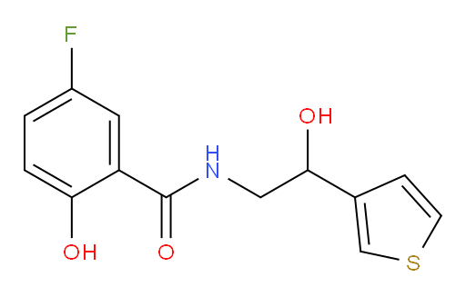 5-fluoro-2-hydroxy-N-(2-hydroxy-2-(thiophen-3-yl)ethyl)benzamide