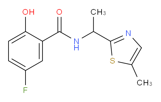 5-fluoro-2-hydroxy-N-(1-(5-methylthiazol-2-yl)ethyl)benzamide