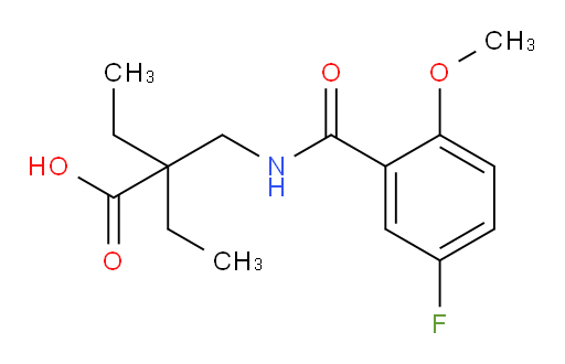 2-ethyl-2-((5-fluoro-2-methoxybenzamido)methyl)butanoic acid