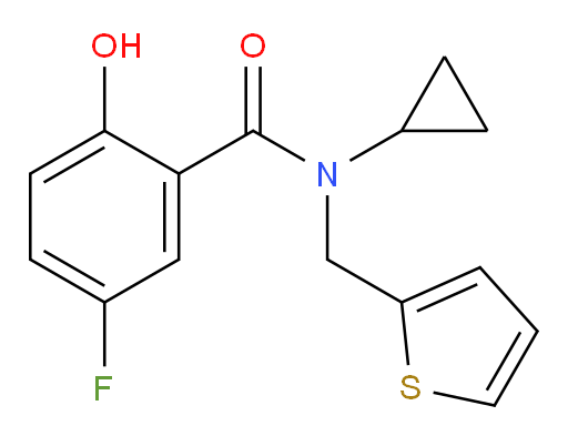 N-cyclopropyl-5-fluoro-2-hydroxy-N-(thiophen-2-ylmethyl)benzamide
