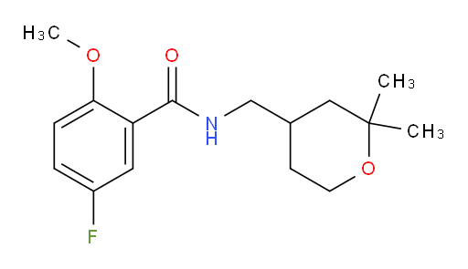 N-((2,2-dimethyltetrahydro-2H-pyran-4-yl)methyl)-5-fluoro-2-methoxybenzamide