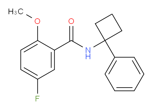 5-fluoro-2-methoxy-N-(1-phenylcyclobutyl)benzamide