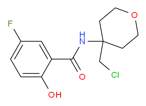 N-(4-(chloromethyl)tetrahydro-2H-pyran-4-yl)-5-fluoro-2-hydroxybenzamide