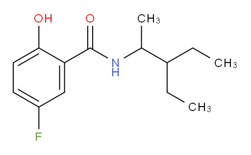 N-(3-ethylpentan-2-yl)-5-fluoro-2-hydroxybenzamide
