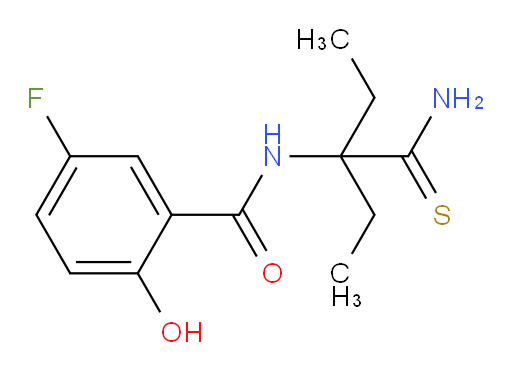 N-(3-carbamothioylpentan-3-yl)-5-fluoro-2-hydroxybenzamide