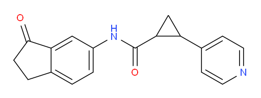 N-(3-oxo-2,3-dihydro-1H-inden-5-yl)-2-(pyridin-4-yl)cyclopropanecarboxamide