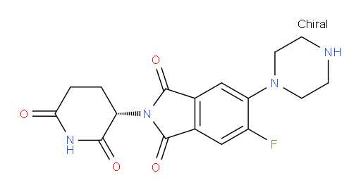 (S)-2-(2,6-dioxopiperidin-3-yl)-5-fluoro-6-(piperazin-1-yl)isoindoline-1,3-dione